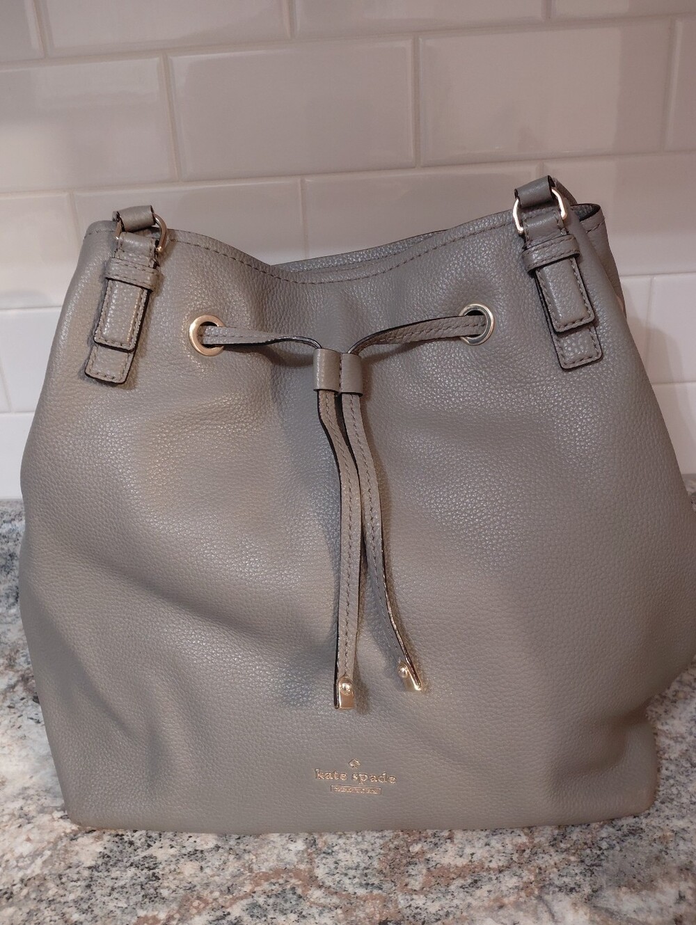 kate spade NY Jackson Street Arianna Leather Drawstring Tote Shoulder Bag